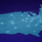 Map depicting geospatial data visualization