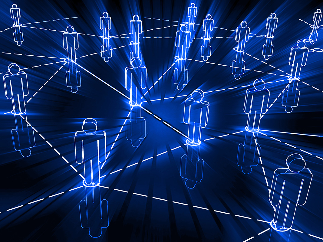 digital line graphic of network of people