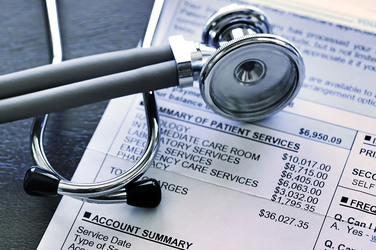 Stethoscope and Hospital Invoice